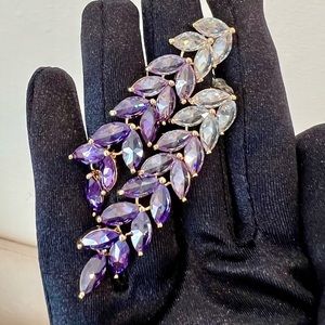 Rhine Stone Wisteria flower purple/lilac ombre earrings Spring